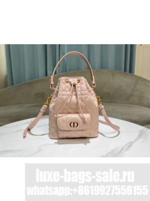 Small Dior Caro Bucket Bag pink Macrocannage Lambskin M3372UNOZ