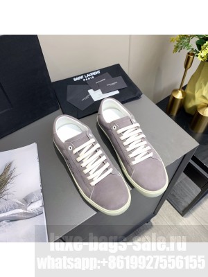 Saint Laurent Unisex Suede Sneakers Grey 02 2021 Collection