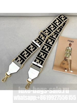 Fendi Strap You Shoulder Strap in Grey/Black FF Ribbon  2021 Collection