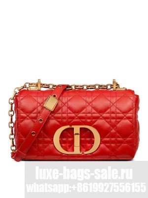 Christian Dior Small Dior Caro Bag Red