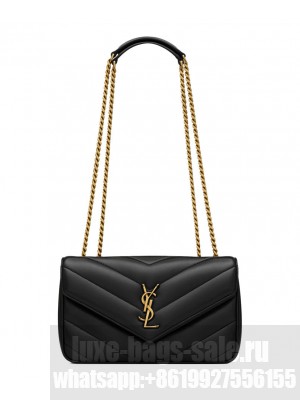 Saint Laurent Loulou Small In Matelasse Lambskin Black