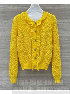 Chanel Women's Knitted Cardigan Yellow