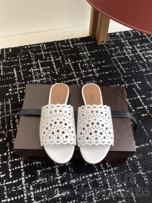 Alaïa IN VIENNE LAMBSKIN SLIDES WHITE