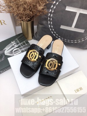 Christian Dior 30 MONTAIGNE 4CM Mule Black Calfskin sandals 2021 Collection