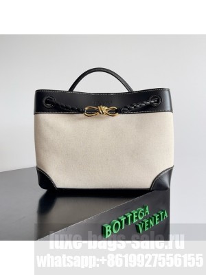 Bottega Veneta Andiamo calfskin 810214 black gold& canvas