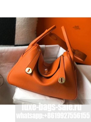 Hermes Lindy 30cm Bag In Togo Calfskin Leather Orange 2020 Collection