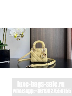 MICRO LADY DIOR BAG Yellow Cannage Lambskin S0856O