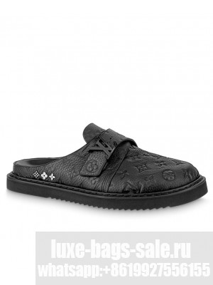 Louis Vuitton Unisex Mule LV EASY 1AA0CA Black