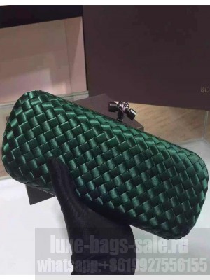Bottega Veneta stretch knot clutch 8651# Dark green