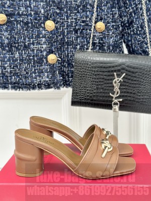 Valentino VLogo The Bold Edition 7cm Mule Sandals brown