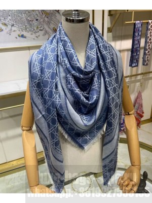 Christian Dior Women s Cannage Pattern Square Scarf Blue