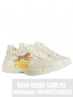 Gucci Unisex Tiger Women's Rhyton Sneaker Cream