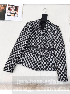 Gucci Women's GG Jacquard Jacket Black