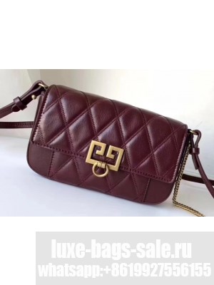 Givenchy Mini Pocket Bag in Diamond Quilted Leather Burgundy