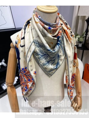 Hermes Women's Sous Le Charme D'Orphee Double Face Scarf Gray