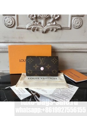 Louis Vuitton 6 Key Holder Wallet Monogram Canvas Fall/Winter 2017 Collection M61285,  Rose Ballerine