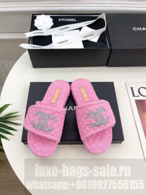 Chanel CC Logo Towel Slide pink 2025