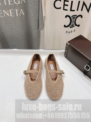 Alaïa BALLET FLATS IN KNITTED LUREX GOLD