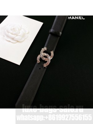 Chanel Calfskin Belt 3cm with Star CC Buckle Black  2021 Collection 03