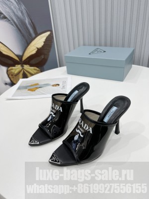 Prada 10cm TPU Mules Transparent Slides 2022 Collection Blue