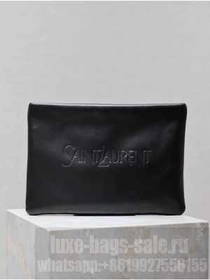 SAINT LAURENT CALYPSO LARGE POUCH IN LAMBSKIN 778943-1 black