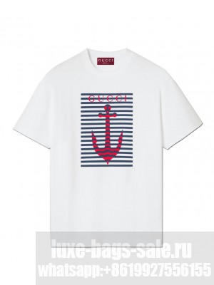 Gucci Women's Printed Cotton Jersey T-shirt White
