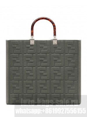 Fendi Sunshine Medium FF Fabric Shopper Green