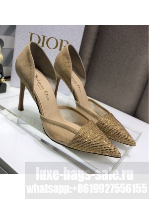 Dior Crystal Suede Pumps 7/9.5cm Camel Brown Spring/Summer 2021 Collection
