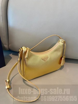 Prada Saffiano leather mini-bag 1BC204B gold