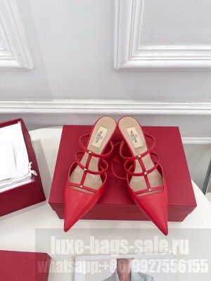 Valentino Garavani Rockstud Wispy Calfskin Mule 60mm Red 2025