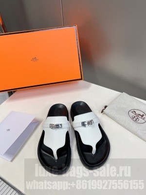 Hermes Unisex Empire sandal white