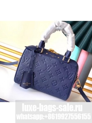 Louis Vuitton Monogram Empreinte Leather Speedy Bandouliere 20 Bag Blue