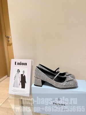 Prada Satin Pumps With Crystals 1I755M