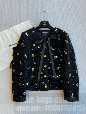 Chanel Wool Short Coat CH121701 Black 2024