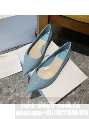Christian Dior BALLERINA FLAT Sky Blue Patent Calfskin 2022 Collection
