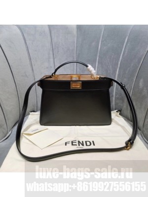 Fendi PEEKABOO ISEEU EAST-WEST leather bag 8BN323A black