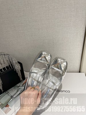 Prada Metallic Leather Pumps 1I771M Silver