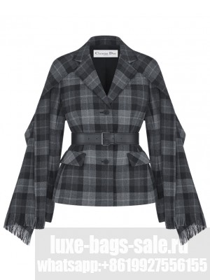 Christian Dior Women's Belted Jacket With Removable Scarf Black