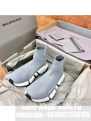 Balenciaga Speed 2.0 Knit Sock Sneakers Spring/Summer 2021 Collection, Grey/White