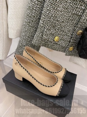 Chanel Heel 4.5cm chain Pumps Beige Spring 2022 Collection