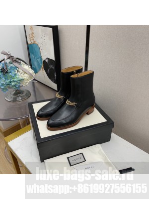 Gucci Women's Black GG Chain Ankle Boot 2021 Collection