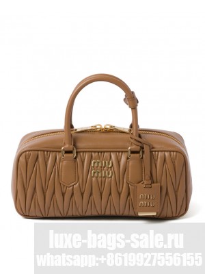 Miumiu Arcadie Matelasse Nappa Leather Bag Coffee