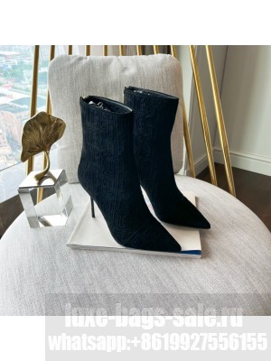Balmain Women's 9.5cm Quilted Skye With Balmain Monogram Ankle Boots 2022 Collection 01