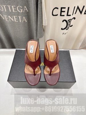 Alaïa CUBE THONG MULES IN LAMBSKIN BURGUNDY