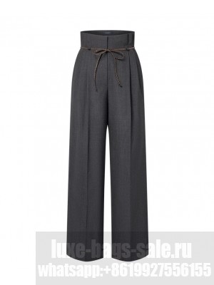 Louis Vuitton Women's Knotted Belt Tailored Pants Black