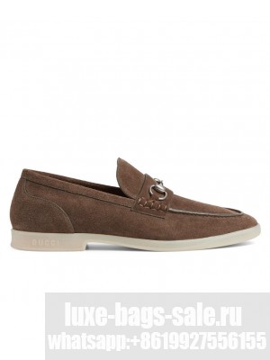 Gucci Men's Loafer With Horsebit 782672 Coffee