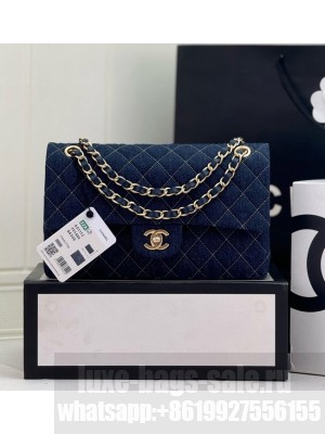Chanel CLASSIC 11.12 HANDBAG Denim 1112 DARK BLUE