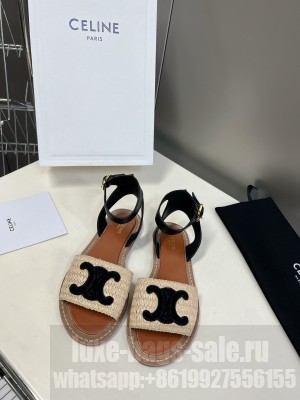CELIE FLAT SANDALS IN RAFFIA & CALFSKIN 04