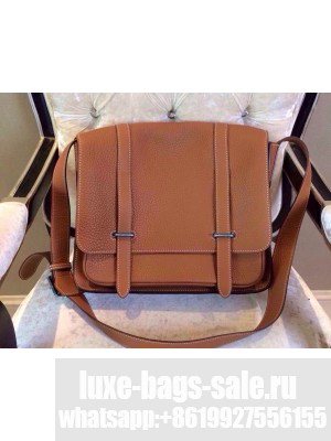 Hermes Steven 35cm Men'S Earth Yellow Original Leather Bag