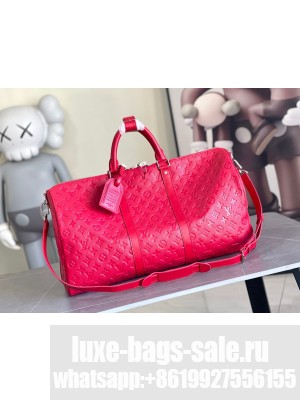 Louis Vuitton Monogram Empreinte Keepall 50 Strap N41416 Red
